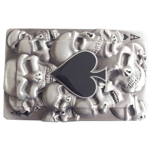 Vintage Style Skulls Spade Rectangle Belt Buckle