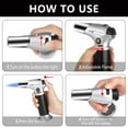 thumbnail image 2 of Butane Torch, Kitchen Blow Torch Cooking Torch Lighter Refillable with Security Lock and Adjustable Flame for Creme Brulee, Baking, BBQ, DIY Soldering (Butane Gas Not Included) (Silver), 2 of 6