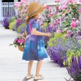 thumbnail image 5 of FORMRS Girls Short Sleeve Dress Summer Casual Round Neck A-line Beach Sundress, Sizes 2T-8T, Galaxy Pattern, 5 of 8