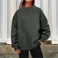 thumbnail image 2 of Lumtrix Mock Neck Sweatshirt Oversized For Women Turtleneck Cute Lightweight Pullover Long Sleeve Tops Fashion Clothes Casual Fall Winter Sweater Gray 2XL, 2 of 7