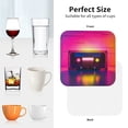 thumbnail image 5 of Leather Coasters with Heat-resistant for Drinks, Neon Cassette Tape Cup Coasters Cup Pad Mat for Tabletop Protection, Coffee Table, Office Desk and Housewarming Gift, 5 of 5