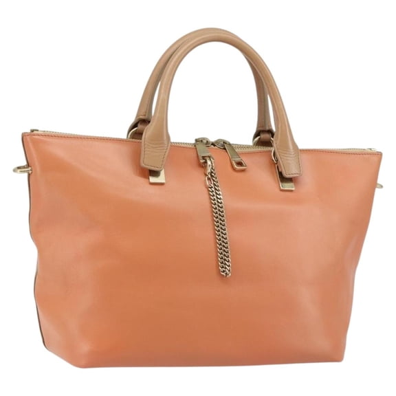Pre-Owned Chloe Bicolor Baylee Satchel Leather Orange Leather Handbag