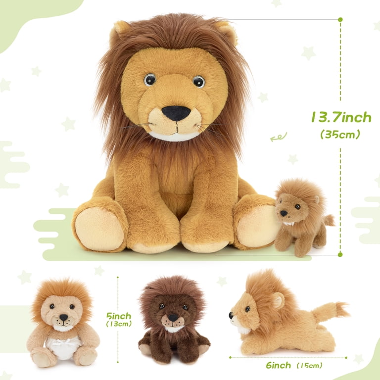 MaoGoLan 5 Pcs Lion Stuffed Animal 13.7'' Big Stuffed Mommy Lion