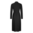 thumbnail image 5 of QSAWXQZ Women's Ribbed Knit Sweater Dress Long Sleeve Mock Neck Casual Solid A Lined Pullover Long Dress Black Free Size, 5 of 6