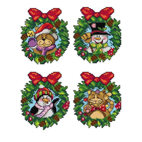 "Christmas Wreaths" 115CS Counted Cross-Stitch Kit