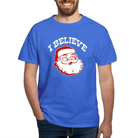 CafePress - I Believe Santa Dark T Shirt - Men's Classic Graphic Cotton T-Shirt