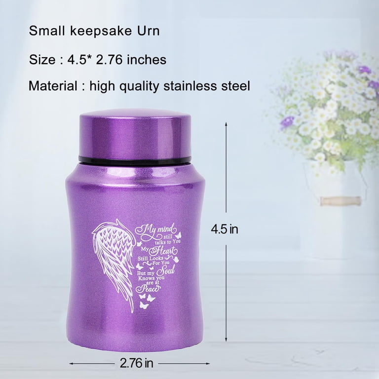 Small Keepsake Urn For Human Ashes - Stainless Steel Mini Cremation Urn With Heart Pattern, Memorial Ashes Container
