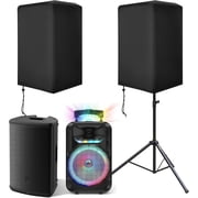 2 Pack Speaker Covers Waterproof Oxford Fabric Outdoor for 15 Inch Speaker | PA/DJ Cover for Powered Speaker Mounted on Stand Protection 30"x 19"x20"