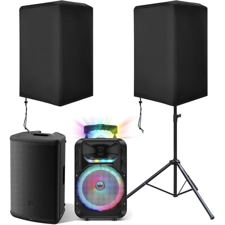 2 Pack Speaker Covers Waterproof Oxford Fabric Outdoor for 15 Inch Speaker | PA/DJ Cover for Powered Speaker Mounted on Stand Protection 30"x 19"x20"
