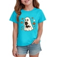 thumbnail image 7 of 13-14 Years Girl Halloween Printed Short Sleeved Top Halloween T-Shirt Party Gift Fashion Party Tees, 7 of 7
