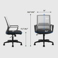 thumbnail image 3 of BestOffice Ergonomic Office Chair, Lumbar Support, Adjustable Height with Armrests for Adults(Grey), 3 of 7
