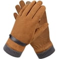 thumbnail image 1 of Winter Suede Gloves Men Women Windproof Thermal Mittens Touchscreen, 1 of 7