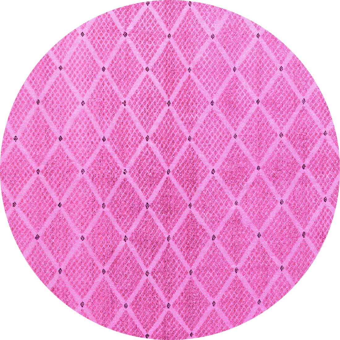 Ahgly Company Indoor Round Abstract Pink Modern Area Rugs, 8' Round