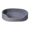 thumbnail image 1 of Cama para cachorros, cama para perros, bordes frontales bajos, rectángulo ovalado, sofá transpirable para gatos, cama para perros, cama para mascotas Gris L, 1 of 8