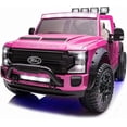 thumbnail image 1 of VOLTZ TOYS Ford Super Duty F450 Dually 2-Seater 24V Kids Ride-On Truck, Motorized Pick-Up Toy Car with Dual Rear Wheels, Parent Remote Control, EVA Tires, Licensed, Pink, 1 of 6