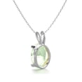 thumbnail image 3 of SuperJeweler 3/4 Carat Oval Shape Green Amethyst Necklace In Sterling Silver, 18 Inches For Women, 3 of 5