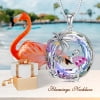 thumbnail image 3 of WINNICACA Flamingo Gifts for Women 925 Sterling Silver Flamingo Necklace Palm Tree Pendant Purple Crystal Flamingo Jewelry Birthday Mothers Day Gifts for Women, 3 of 7