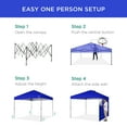 thumbnail image 3 of Best Choice Products 10x10ft Easy Setup Pop Up Canopy, Portable Tent w/ Side Wall, 1-Button Push, Case - Resort Blue, 3 of 8