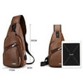 thumbnail image 1 of EYIIYE Men Shoulder Bag Sling Chest Pack Canvas USB Charging Sports Crossbody Handbag, 1 of 8