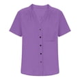 thumbnail image 6 of Women's Short Sleeve Blouse with Pockets and Turndown Collar, 6 of 6
