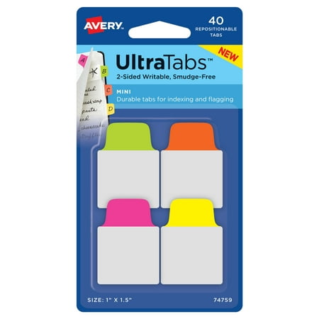 Mini Tarts For Christmas Avery Ultra Tabs Repositionable Mini Tabs, Two-Side Writable, 1