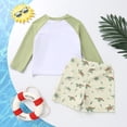 thumbnail image 5 of Younger Tree Toddler Baby Boys Swimsuits Trunk Rashguard Long Sleeve Top Shorts Two Pieces Bathing Suit Swimwear Outfit for 6-7T, 5 of 10