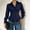 Navy, variant on IUYRTFE Women's Button Down Peplum Shirt Long Sleeve Collared Slim Fit Elegant Workwear Blouse