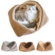 SPRING PARK Cat Beds for Indoor Multifunctional Foldable Cats Dog Crate Blanket Calming Dog Bed Corduroy Lint Cat Bed Warming Pet Bed for Small Medium Dogs and Cats