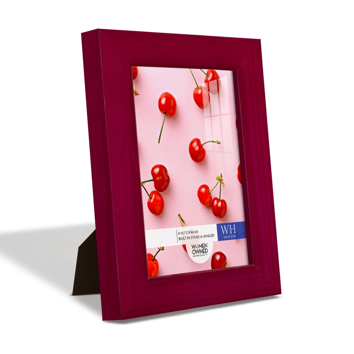 Woodgrain 3.5 in. x 5 in. Cherry Red Picture Frame Set (Set of 4)
