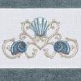 thumbnail image 3 of Authentic Hotel and Spa  Turkish Cotton Shells Embroidered Teal Blue 4-piece Hand Towel Set, 3 of 3