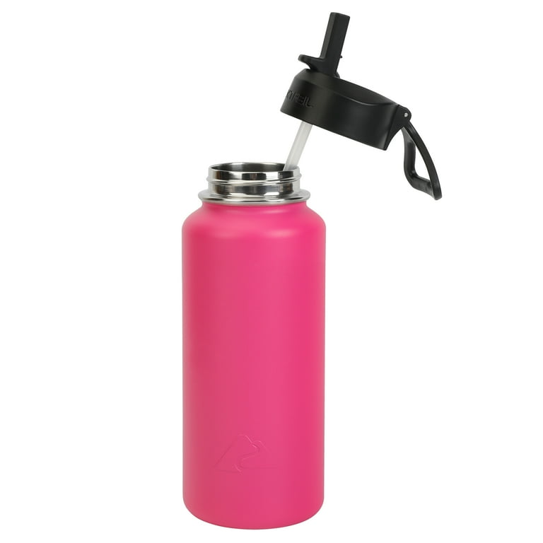 Ozark Trail 32 oz Stainless Steel Flip Straw Water Bottle Pink