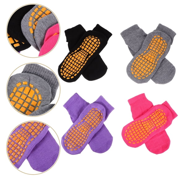 Hemoton 4 Pairs Yoga Socks Breathable No Slip Pilates Socks for Training