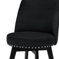 thumbnail image 3 of MINCETA Bar Stools,30" 360 Free Swivel High Back Full Back Upholstered Nail Head Bar Height Bar Stools,1 Piece,Performance Fabric in Black, 3 of 10