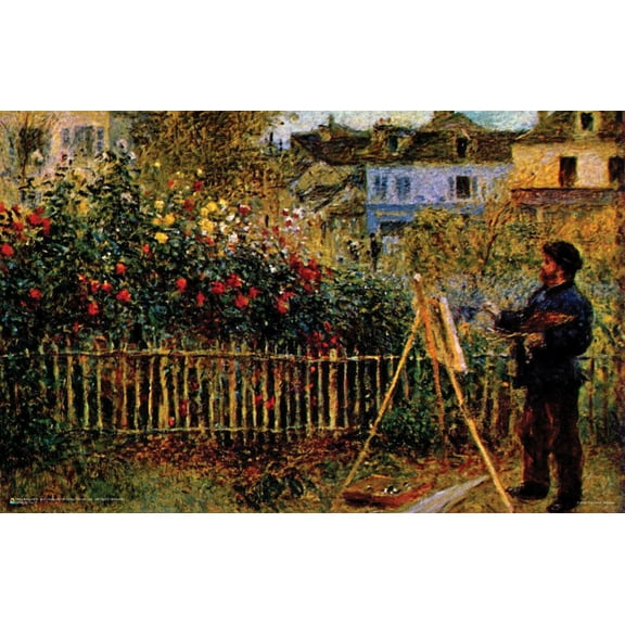 Claude Monet - Monet Painting in His Garden in Argenteuil Poster 17" x 11"
