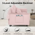 thumbnail image 5 of Howcool 55" 3 in 1 Convertible Sleeper Sofa Bed, Pull Out Loveseat Couch with Storage Pocket,Pink, 5 of 7