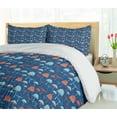 thumbnail image 5 of Ambesonne Burnt Orange Duvet Cover Sets, Bicolour Mushrooms Art, 2-King, Dark Sky Blue and Orange, 5 of 7