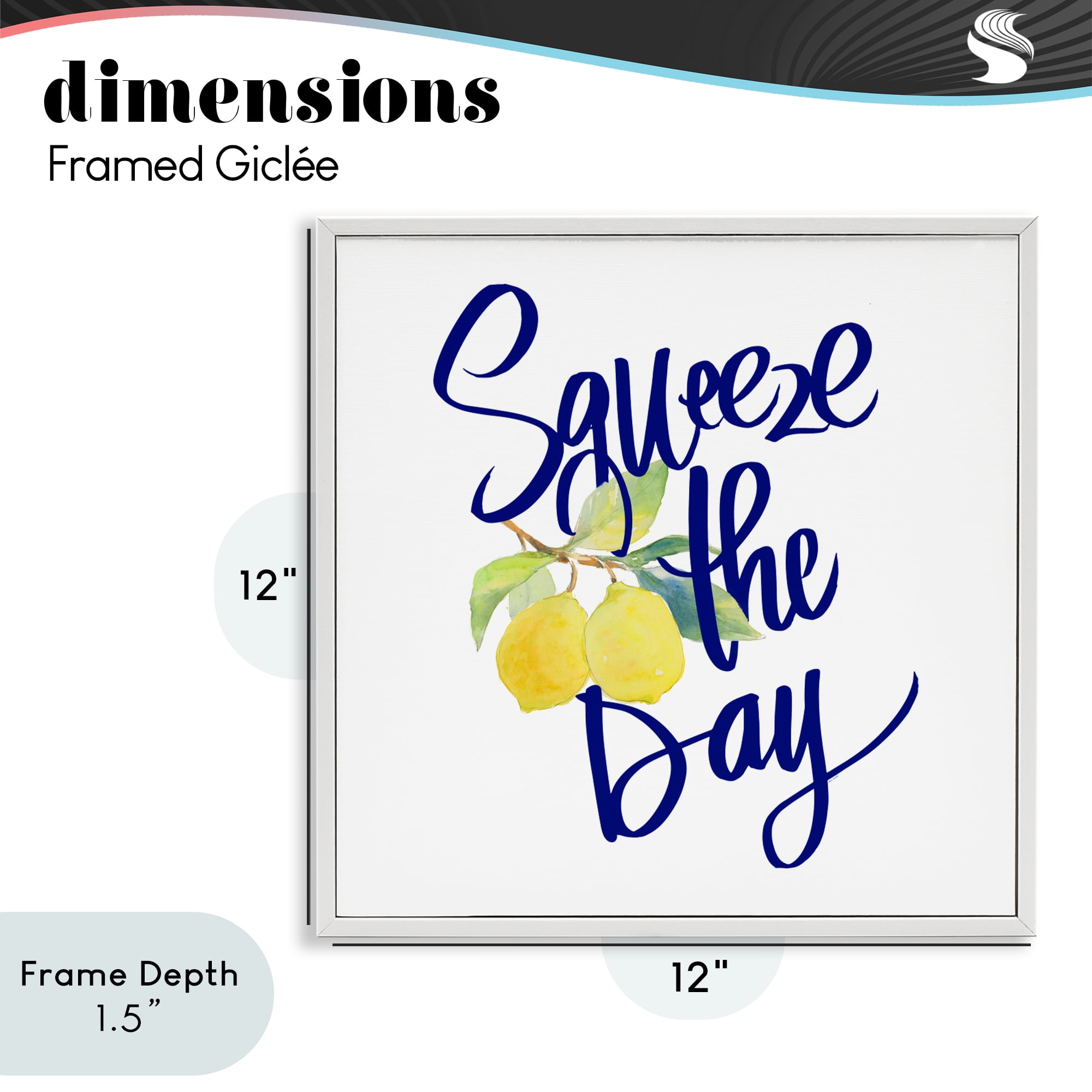 Stupell Industries Cursive Squeeze The Day White Framed Giclee Art, design by Lanie Loreth