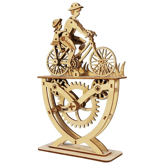 Music Park 3D Wooden Puzzle Father-Daughter, DIY Handcraft Assembly Model Kit, Creative Decorative Art