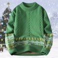 thumbnail image 2 of Winter Sweaters for Women Winter Crew Neck Sweater Coat With Pattern Loose Fit Pullover Knitted Top For Fashionable Casual Ugly Christmas Sweaters, 2 of 3