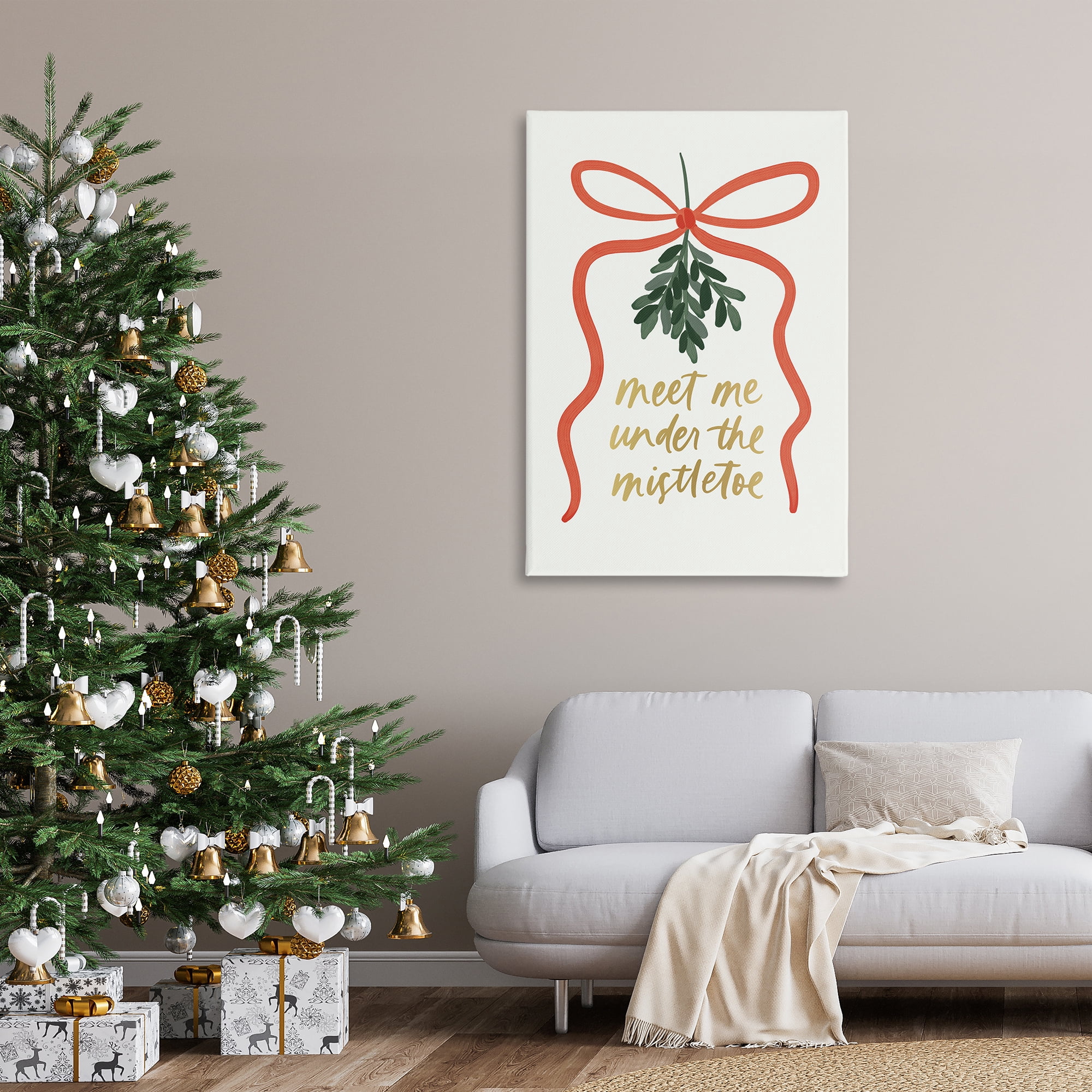 Stupell Industries Under Mistletoe Christmas Holiday Painting Gallery Wrapped Canvas Art Prints Wall Art, 30 x 45