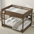 thumbnail image 2 of Queen over Queen Bunk Bed with Storage Cabinets and USB Ports, Queen Size Wooden Bunk Bed Frame with Ladders for Bedroom/Apartroom, Wood, 2 of 9