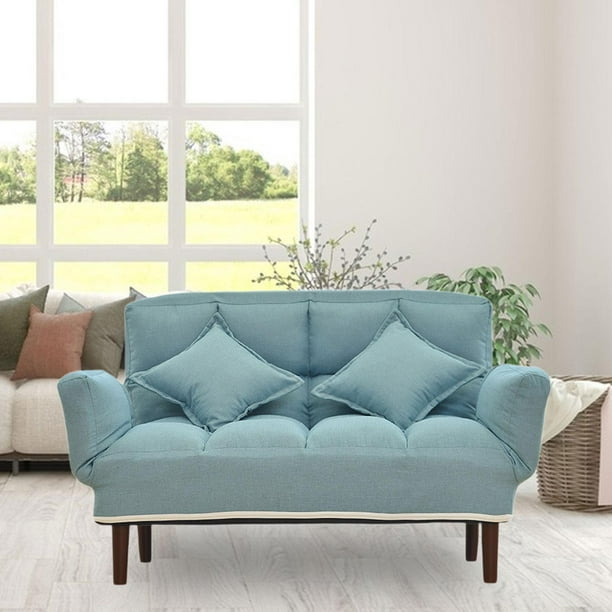 Comodo Sofa de Dos Plazas con Almohadas Elegante Sofa para La Oficina en Casa Azul Bodega Aurrera en linea