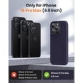 thumbnail image 2 of KOMI Designed for iPhone 16 Pro Max Case,Shockproof Liquid Silicone Protective Phone Case with Soft Anti-Scratch Microfiber Lining Ultra Slim Drop Protection Phone Cover 6.9 inch Dark Purple, 2 of 5