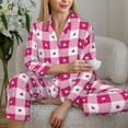 thumbnail image 6 of Daiia Plaid Heart for Women's Long-Sleeved Pajama Set – Soft & Comfortable Sleepwear Button-Up Pajamas Cozy Lounge Wear-Large, 6 of 7