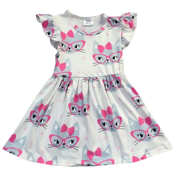 Blunight Collection Big Girl Dress Kids Lovely Cap Sleeve Cat Party Flower Girl Dress Off White 8 3xl Walmart Com Walmart Com