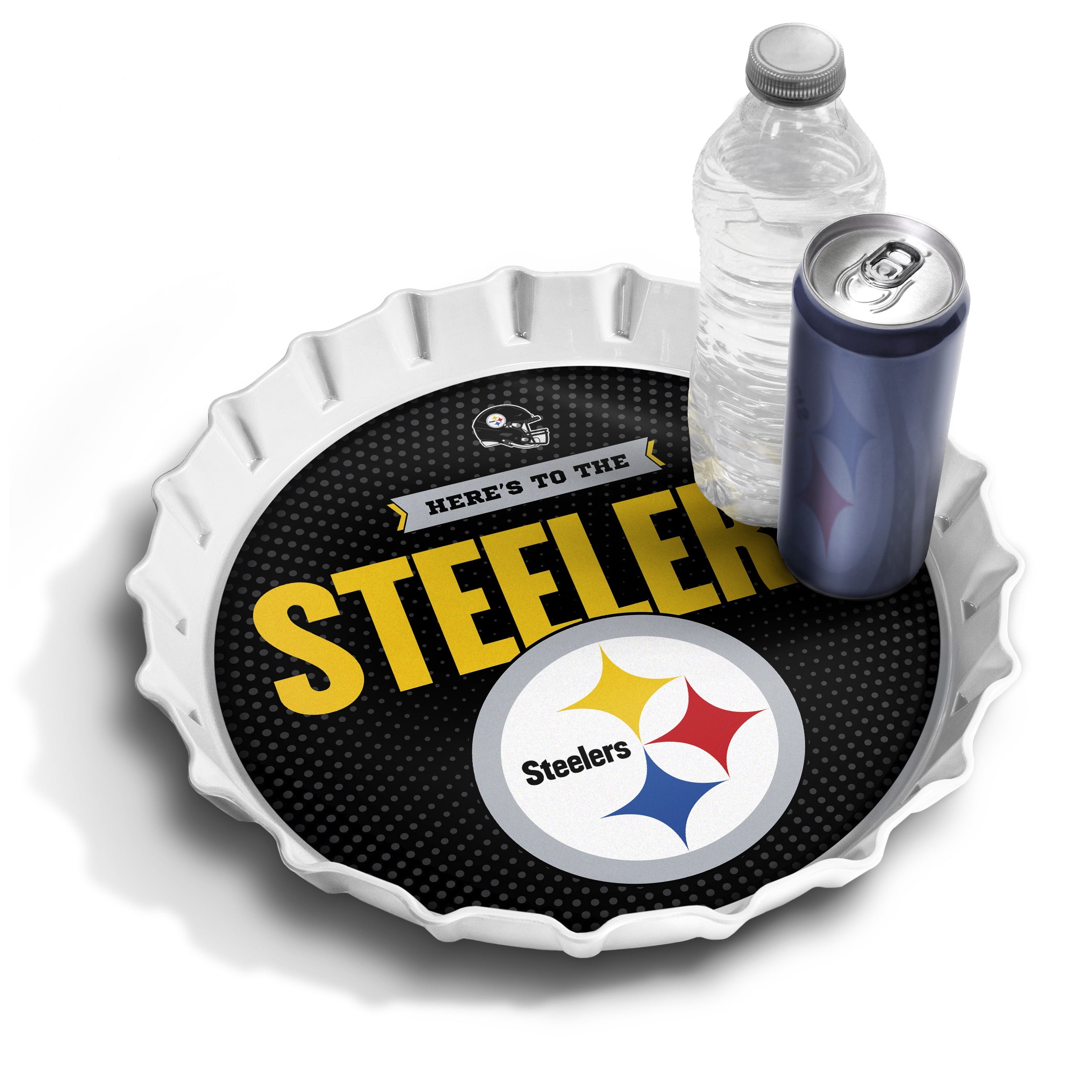 YouTheFan NFL Pittsburgh Steelers Bottle Cap Serving Tray