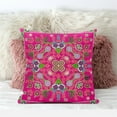 thumbnail image 2 of Paisley Leaf Geo Duo Throw Pillow with Removable Cover in Hot Pink 16x16, 2 of 4