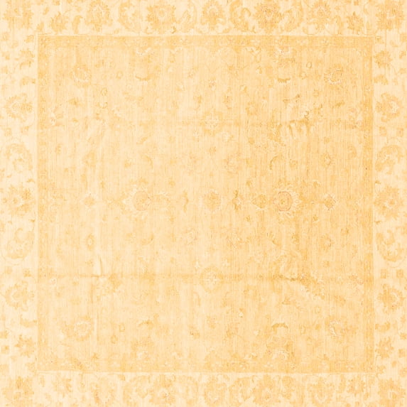 Ahgly Company Indoor Square Abstract Brown Modern Area Rugs, 7' Square