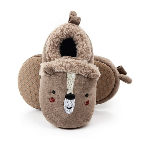 

Puloru Baby Flat Shoes Cartoon Animal Style Lightweight Non Slip Toddler Shoes