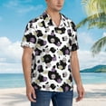 thumbnail image 2 of Wukai Daisies Flowers Men's Hawaiian Shirt Short Sleeve Casual Button Down Summer Beach Aloha Shirt Tropical Print Holiday Party, 2 of 8
